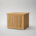 Garten-Aufbewahrungsbox aus massivem Akazienholz mit Klappdeckel, Naturbraun, 90 x 60 x 70 cm