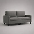 Geradliniges 2-Sitzer-Sofa mit Polyesterbezug, Grau und Schwarz, 150 × 82 × 84 cm