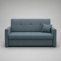 2-Sitzer-Stoffsofa mit Armlehnen und Zierkissen, Graublau, 165 × 80 × 85 cm