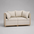 2-teiliges Gartensofa-Set, 2-Sitzer aus massivem Akazienholz mit Polyesterbezug, Beige/Natur, 160 × 82 × 78 cm