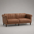 3-Sitzer-Sofa aus PU-Kunstleder, Cognacbraun, 200 × 86 × 80 cm