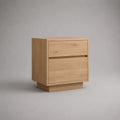 Nachttisch mit 2 Schubladen aus MDF mit Eichenfurnier, Naturbraun, 45 × 40 × 55 cm